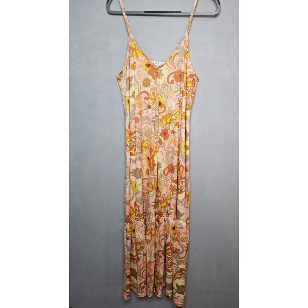 Blakeley Womens Boho Floral Sleeveless Tiered Maxi Dress Size 1X NWOT